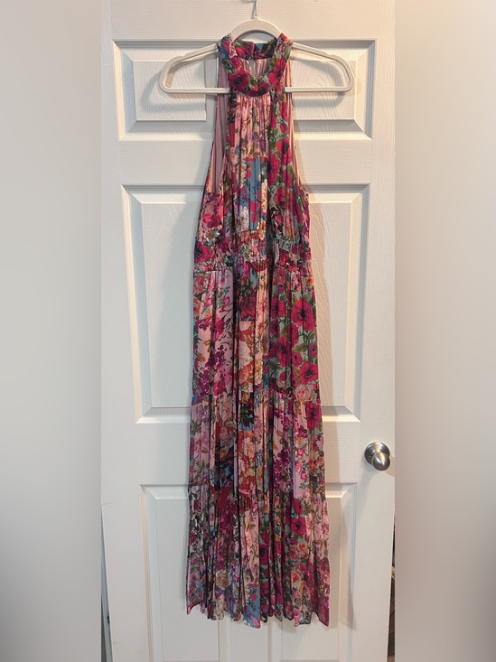 Anthropologie Dresses & Skirts - Anthropologie Pink Floral Pleated Halter Maxi Dress